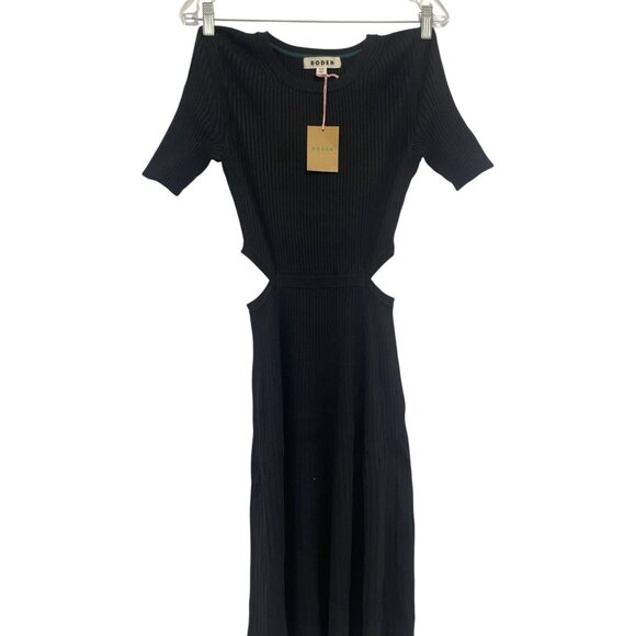 Boden Womens Midi Cut Out sweater Dress UK 10 US 6 Black Ribbed D0545 NWT - Picture 3 of 14